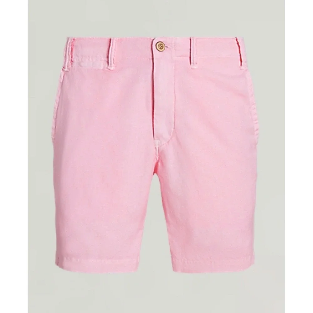 Polo Ralph Lauren 8-Inch Straight Fit Linen-Cotton Carmel Pink Shorts
